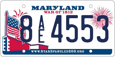 MD license plate 8AE4553