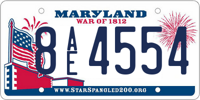 MD license plate 8AE4554