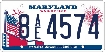 MD license plate 8AE4574