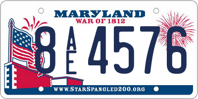 MD license plate 8AE4576
