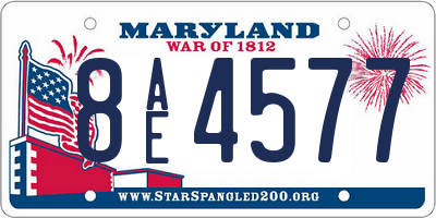MD license plate 8AE4577