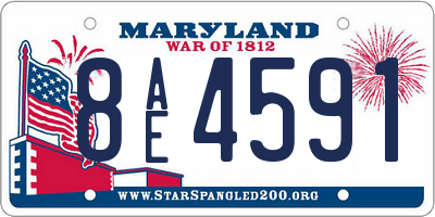 MD license plate 8AE4591