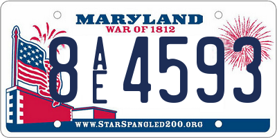 MD license plate 8AE4593