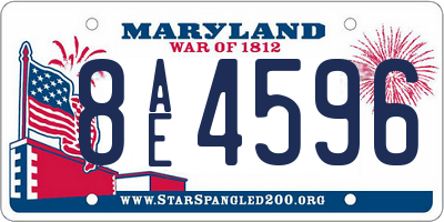 MD license plate 8AE4596