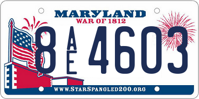 MD license plate 8AE4603