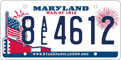 MD license plate 8AE4612