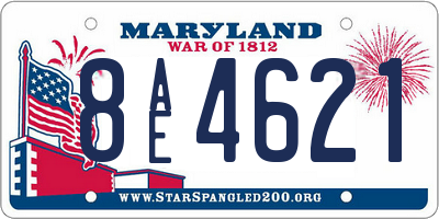 MD license plate 8AE4621