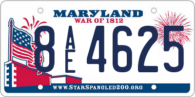 MD license plate 8AE4625