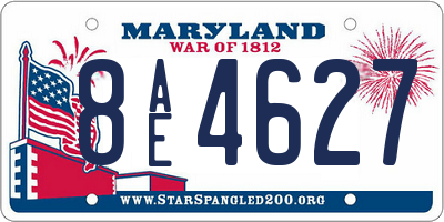 MD license plate 8AE4627