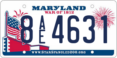 MD license plate 8AE4631