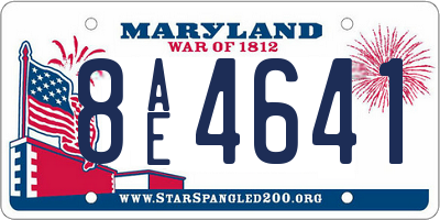 MD license plate 8AE4641