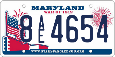 MD license plate 8AE4654