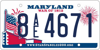 MD license plate 8AE4671