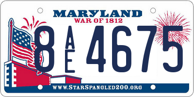 MD license plate 8AE4675
