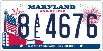 MD license plate 8AE4676
