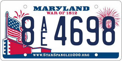MD license plate 8AE4698