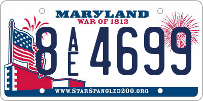 MD license plate 8AE4699