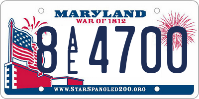 MD license plate 8AE4700