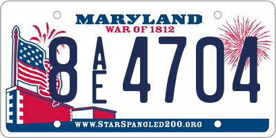 MD license plate 8AE4704