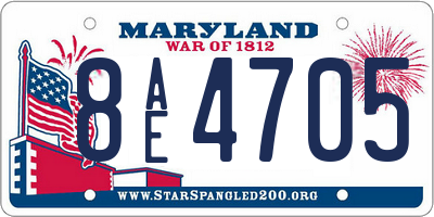 MD license plate 8AE4705