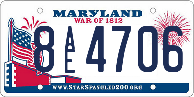 MD license plate 8AE4706