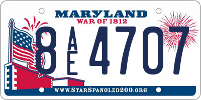 MD license plate 8AE4707