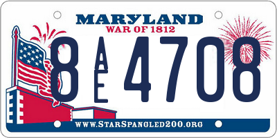 MD license plate 8AE4708