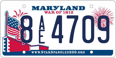 MD license plate 8AE4709