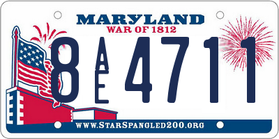 MD license plate 8AE4711