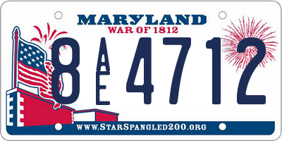 MD license plate 8AE4712