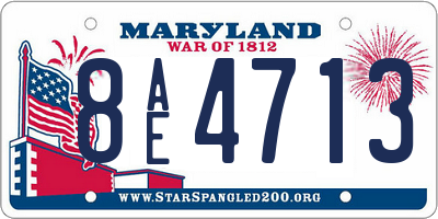 MD license plate 8AE4713