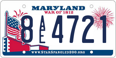 MD license plate 8AE4721