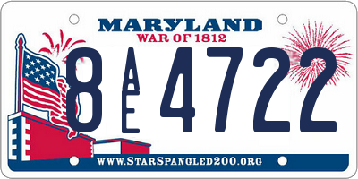 MD license plate 8AE4722