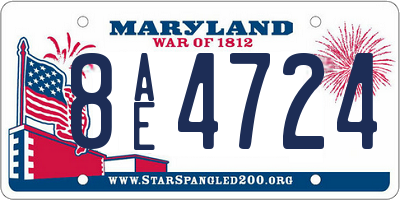 MD license plate 8AE4724