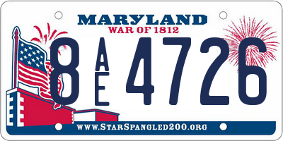 MD license plate 8AE4726