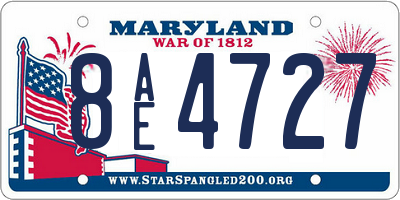 MD license plate 8AE4727