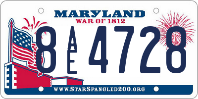 MD license plate 8AE4728