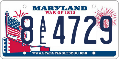MD license plate 8AE4729