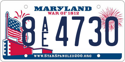 MD license plate 8AE4730