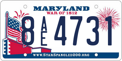 MD license plate 8AE4731