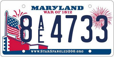 MD license plate 8AE4733