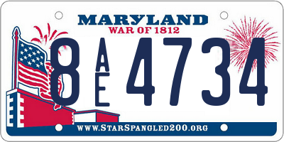 MD license plate 8AE4734