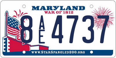 MD license plate 8AE4737