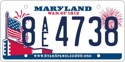 MD license plate 8AE4738