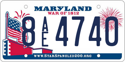 MD license plate 8AE4740