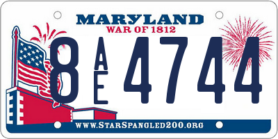 MD license plate 8AE4744