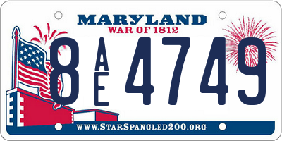 MD license plate 8AE4749