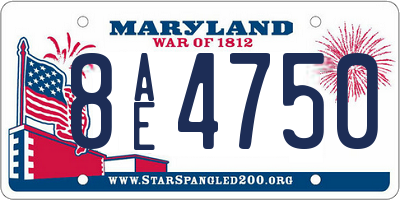 MD license plate 8AE4750