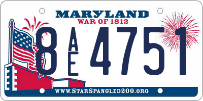 MD license plate 8AE4751