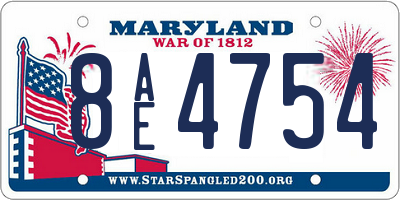 MD license plate 8AE4754